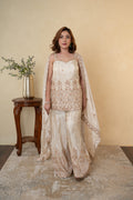 Ivory Tissue Beads Work Palazzo Dress