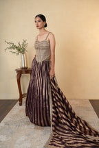 Wine Tissue Embellished Party Wear Lehenga