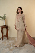Golden Tissue Embroidered Palazzo Dress