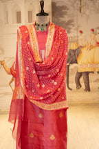 Onion Pure Silk Unstitched Suit Set With Weaving Details