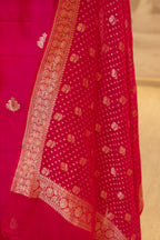 Rani Pure Silk Unstitched Suit Set With Weaving Details