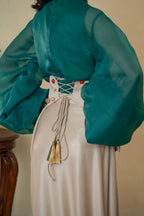 Pleated Skirt Dress with Stone Work
